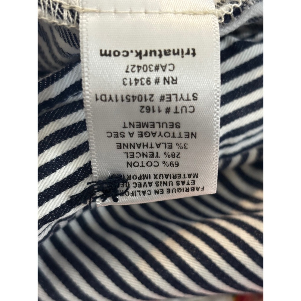 Trina Turk Magnifico Striped Sailor Shorts Women's High‎ Waist Button Nautical - Picture 13 of 13